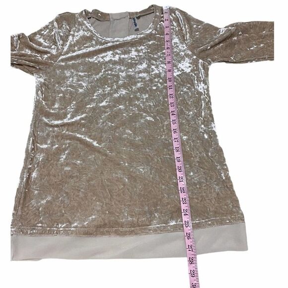 Journey Five Crushed Velvet‎ Illusion Layer Long Sleeve Top Blush Pink Large - Picture 6 of 8